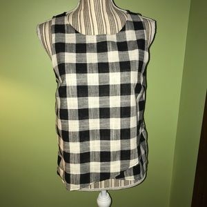 One Clothing Los Angeles Checked Cotton Tank, Med.